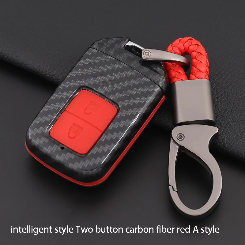 carbon fiber red Для honda City Odyssey Accord Crider Avarcer дистанционный корпус умного ключа автомобиля углеродного волокна ключ Защитная крышка стайлинга автомобиля - Цвет: carbon fiber red