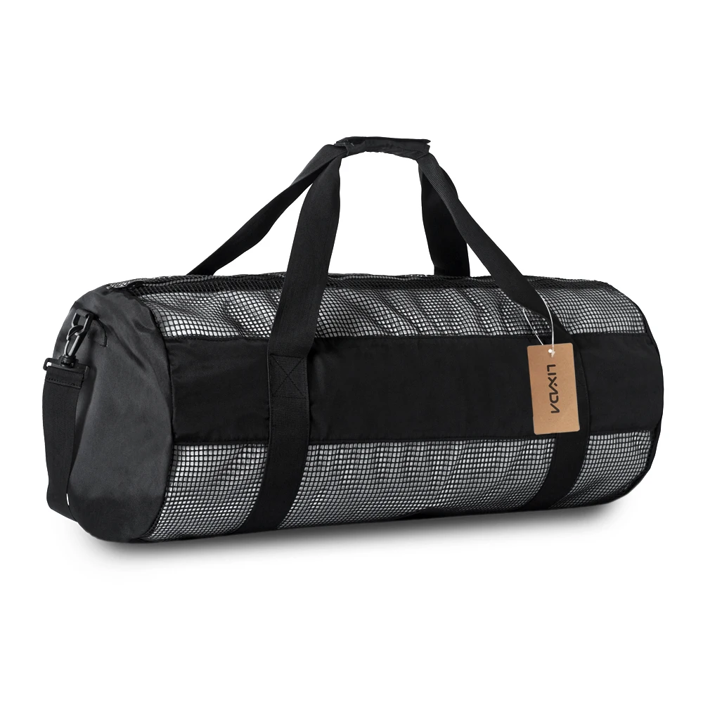 Lixada Mesh Duffel gear сумка для сноркеля сумка для переноски маски для сноркеля плавники для дайвинга серфинга снаряжение для спортзала сумки для водных видов спорта - Цвет: Светло-серый