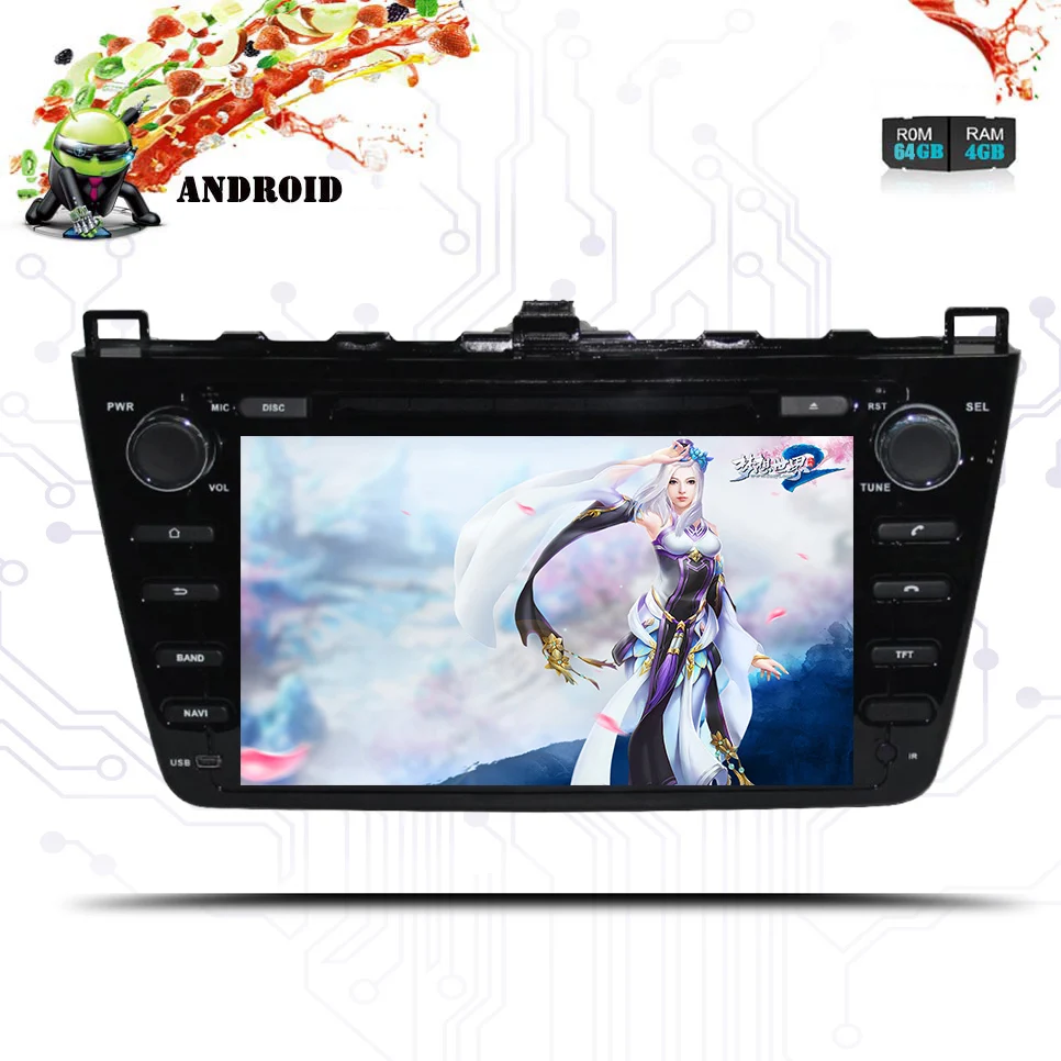 Perfect Android 9.0 64+4GB Car DVD player GPS navigation Deckless radio For Mazda 6 Atenza 2008-2012 Satnav multimedia tape radio Audio 5