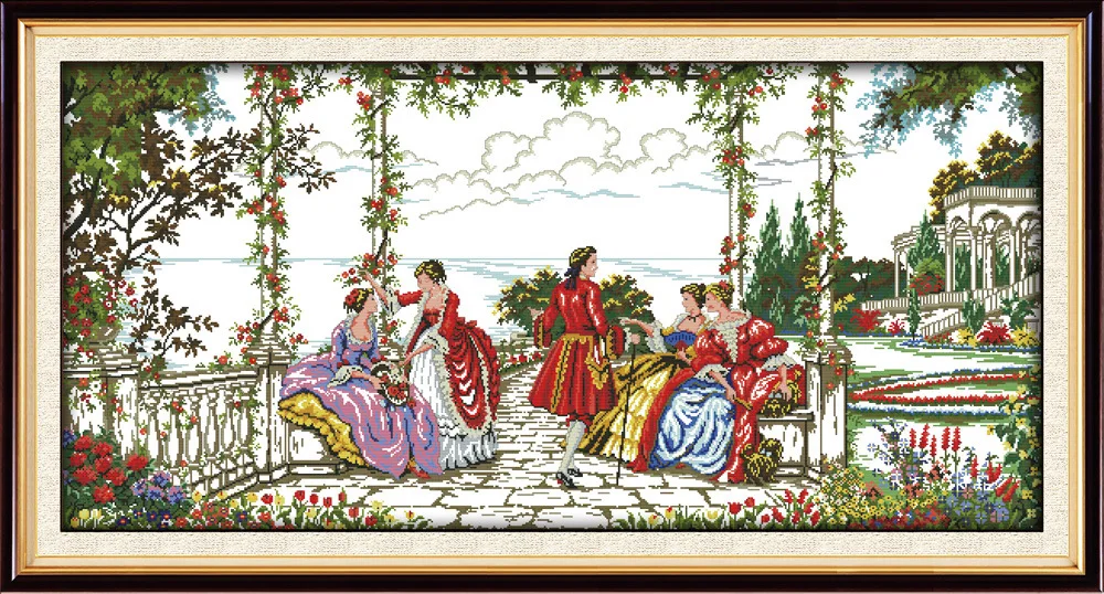 

Joy Sunday The noble life in garden Counted Chinese Cross Stitch Kits printed Cross-stitch set Embroidery Needlework
