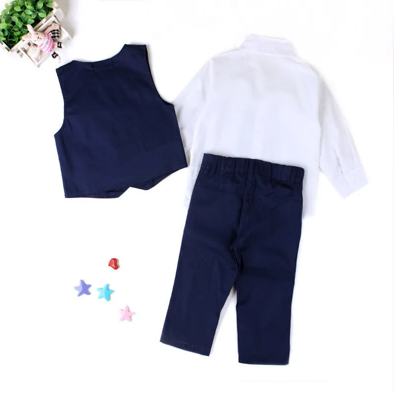 2016 Autumn Children's Sports Suit For A Boy Vest+ Shirt + Pants Tracksuits For Boys School Clothing Set Baby Formal Boy Cothes (8)
