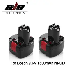 ELEOPTION 2 шт. BAT048 9,6 В 1.5Ah 1500 мАч Перезаряжаемые Батарея пакет для Bosch PSR 960 2 607 335 272 32609-RT Ni-CD