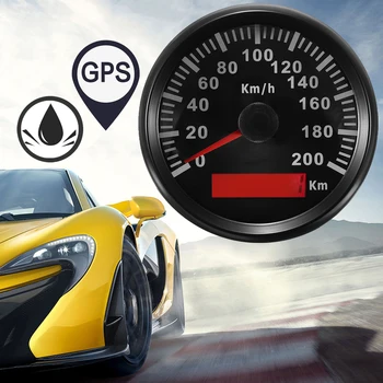 

Waterproof digital display GPS speedometer odometer with black edge and black background For Motorcycle And Automobile