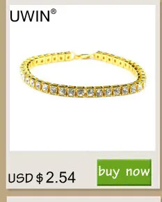 Uwin Baguette CZ Bracelet Iced Out Zircon 8.5m HipHop Fashion Punk Chain Bling Bling Elegant Charms Jewelry 7inch 8inch