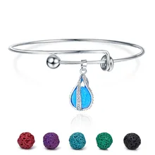 

Adjustable Rhodium Plated Cage Filigree Essential Oil Diffuser Lockets Bracelet Bangles For DIY Lava Beads Lockets Charms Bangle