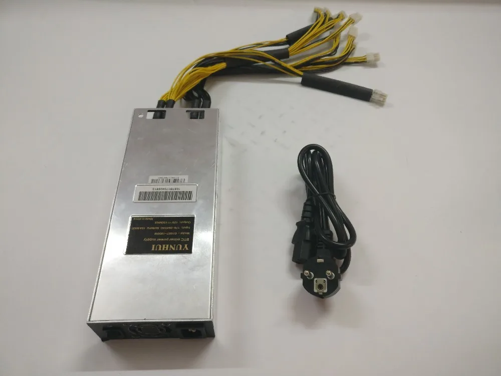 YUNHUI BTC LTC тире Шахтер PSU 1800W Питание для Antminer S9 S9i S9j L3+ D3 A3 X3 V9 E3 Z9 T9 Innosilicon A9 A10 D9 ETH PSU