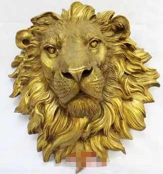 

West Art pure bronze sculpture carvings fierce beast of prey lion head statue