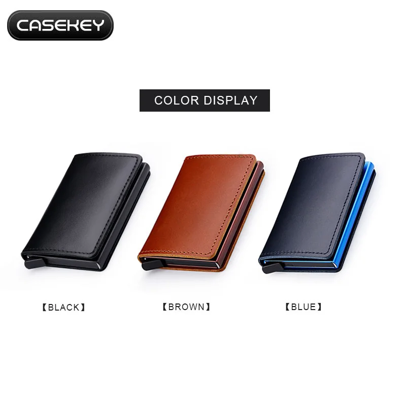 Кожаный держатель для кредитных карт Casekey Женский алюминиевый кошелек из
