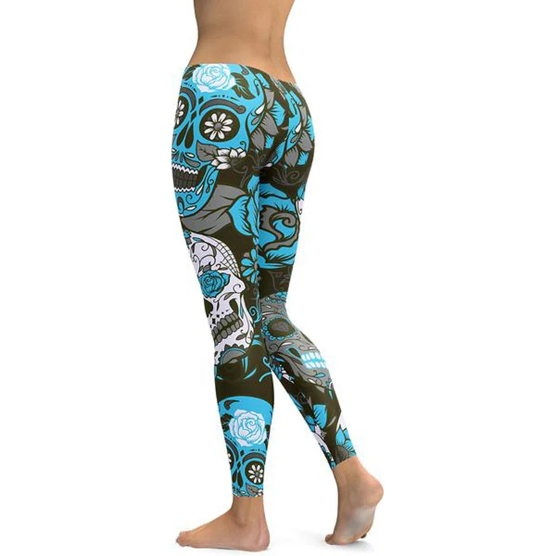 floral skull leggings