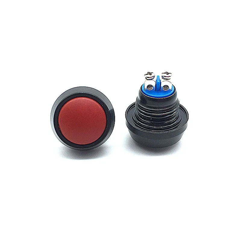 1 шт. 12 мм водонепроницаемый мгновенный 1NO куполообразная Кнопка Винт переключения ног самосброса Кнопка глинозема черная кнопка 5 цветов - Цвет: Красный