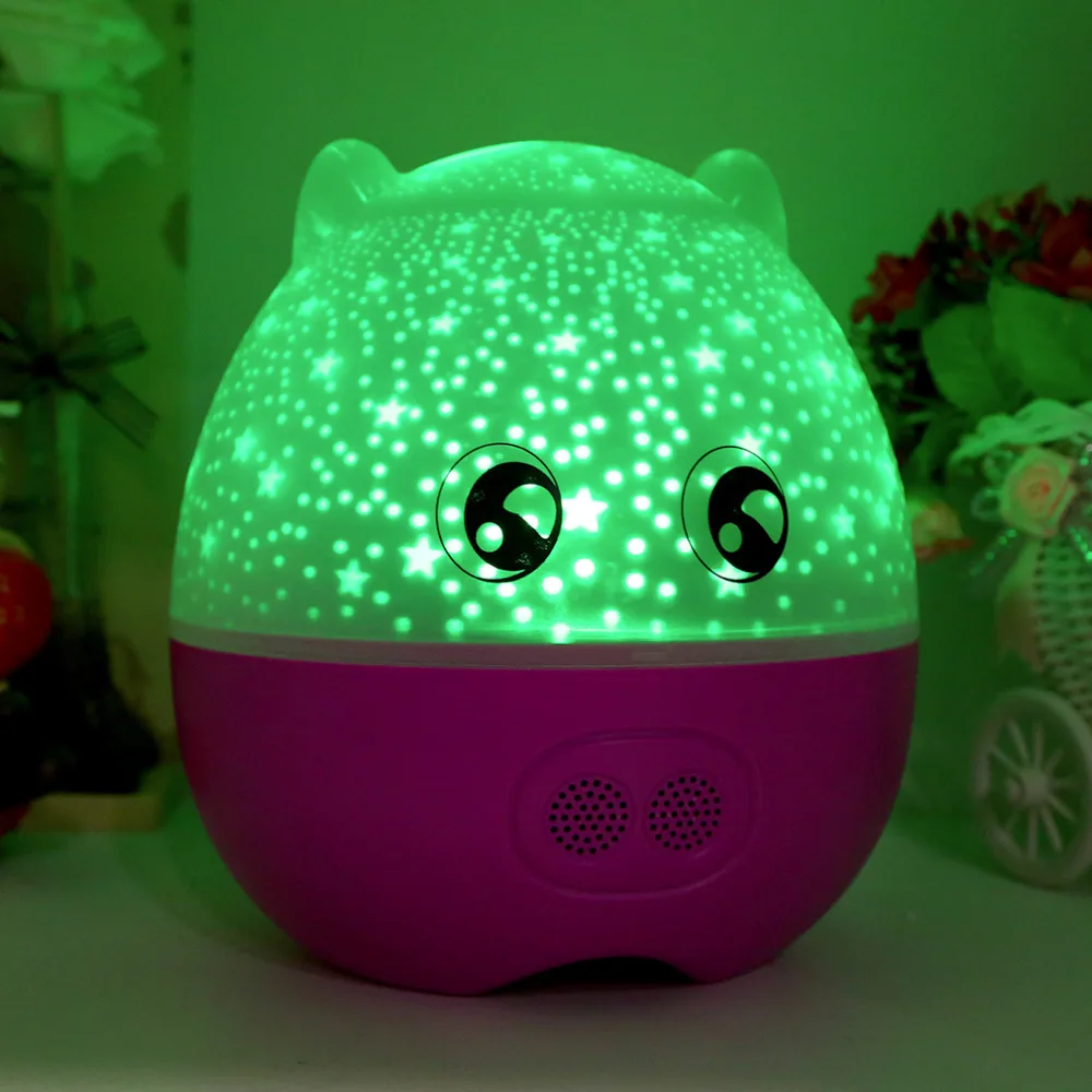3 colors Romantic Rotating Projection Lamp Star Master LED Night Light With Speaker Worldwide Store