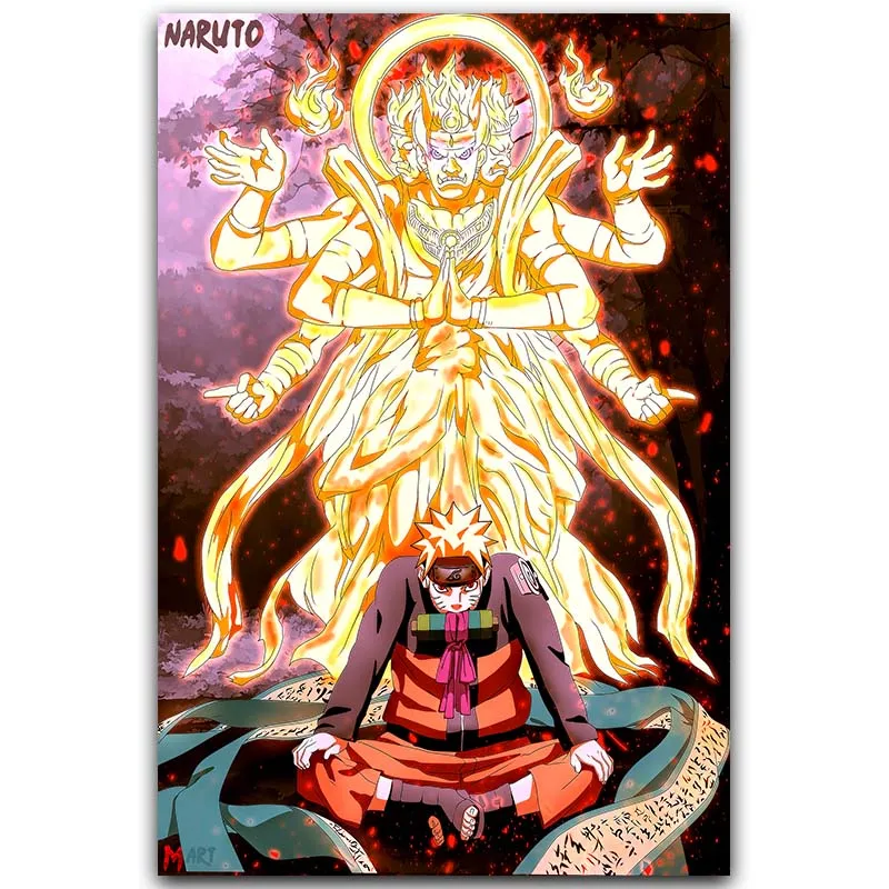 

Printed Pictures Wall Art Frame 1 Piece Naruto Shippuden Anime Canvas Painting Uzumaki Naruto Sasuke Kakashi Poster Home Decor