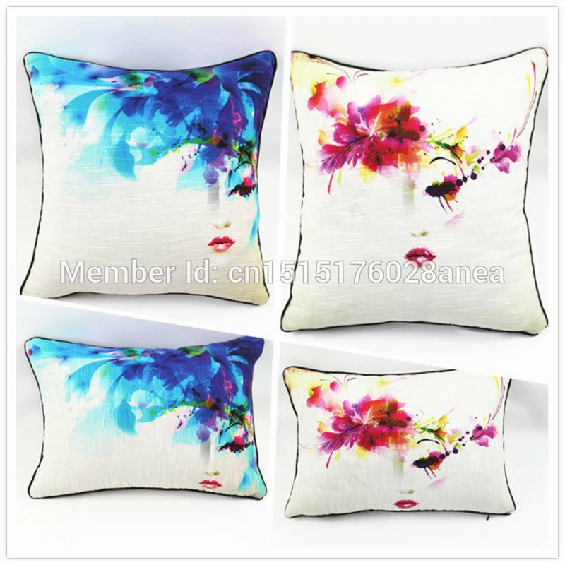 

Free shipping 35X50cm 50X50cm Cotton /Linen Slub Fabric Digital Printing Cushion Cover HT-CLSPC-01-02