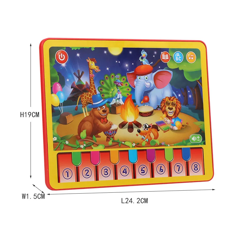 1pc New Multifunction Kids Learning Machine Animal Leaning Pad Laptop Toy Early Educational Tablet Reading Machine 