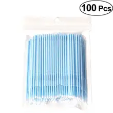 100 шт прочные Микро одноразовые Аппликаторы кисти для наращивания ресниц ватные палочки для ресниц индивидуальные кисти для туши