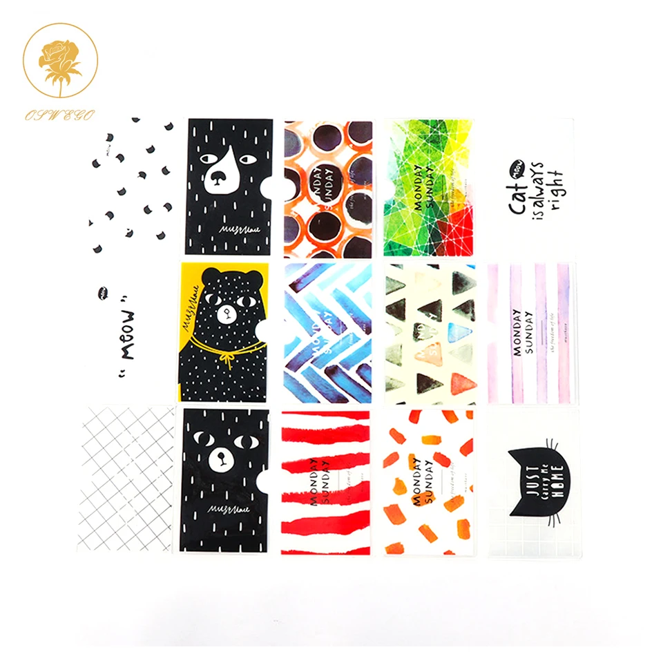 

Oswego Cartoon Card Holder Girls ID Cards Sets Holders Translucent Students School Bus Cards Protection Case Cover Women Bag