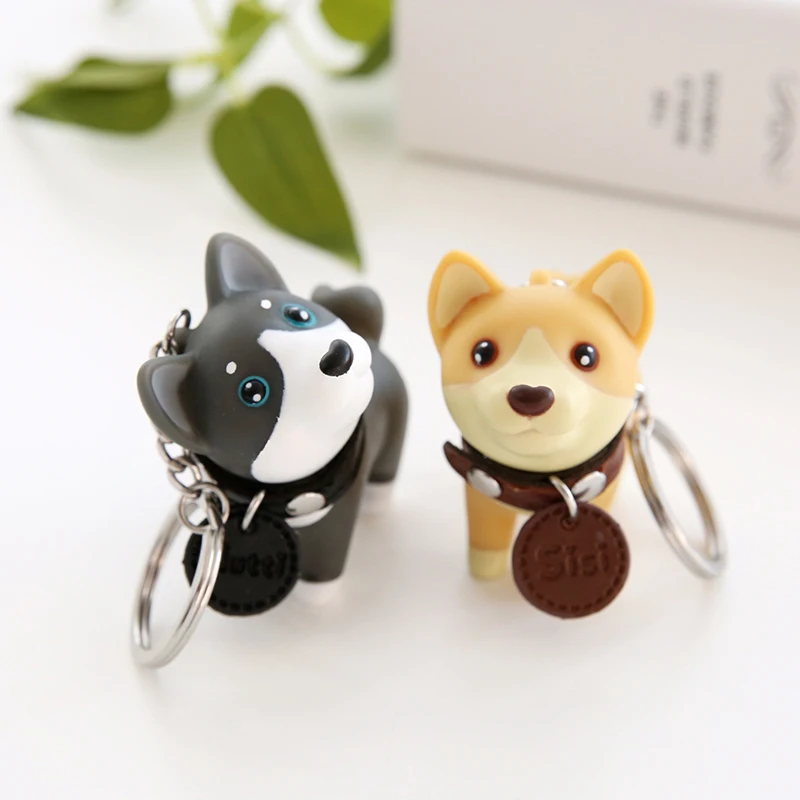 

Wholesale Cartoon Cute Fasnion Bell Tag Dogs Keychains Pendants Keychain Chain Toy Key Rings Women Child Gifts Jewelry