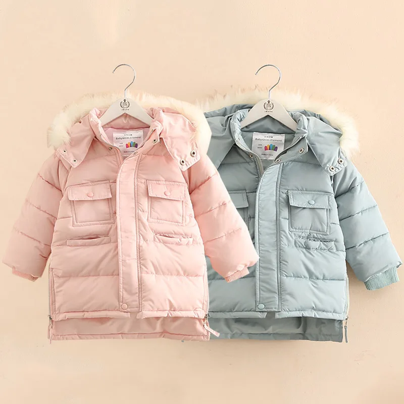 Baby Girls Jacket 2018 Winter Warm 3-9 10 11 12 Years Teenager Gift Wadded Cotton Padded Kids Baby Girl Thickening Hooded Coats