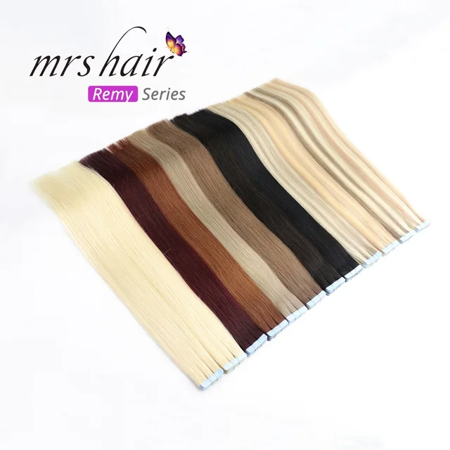 Cheap Mrs Hair Remy Tape In Hair Extension 14" 18" 22" 20pc Straight Human Hair On Adhesive Blonde Extensions Seamless Hair Black Cheap Mrs Hair Remy Tape In Hair Extension 14" 18" 22" 20pc Straight Human Hair On Adhesive Blonde Extensions Seamless Hair Black