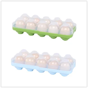 

E-doo Egg Storage Box Plastic Fridge Egg Tray Slots Holder with Lid Stackable Egg Carrier for BBQ Outdoor Picnic Egg Holder