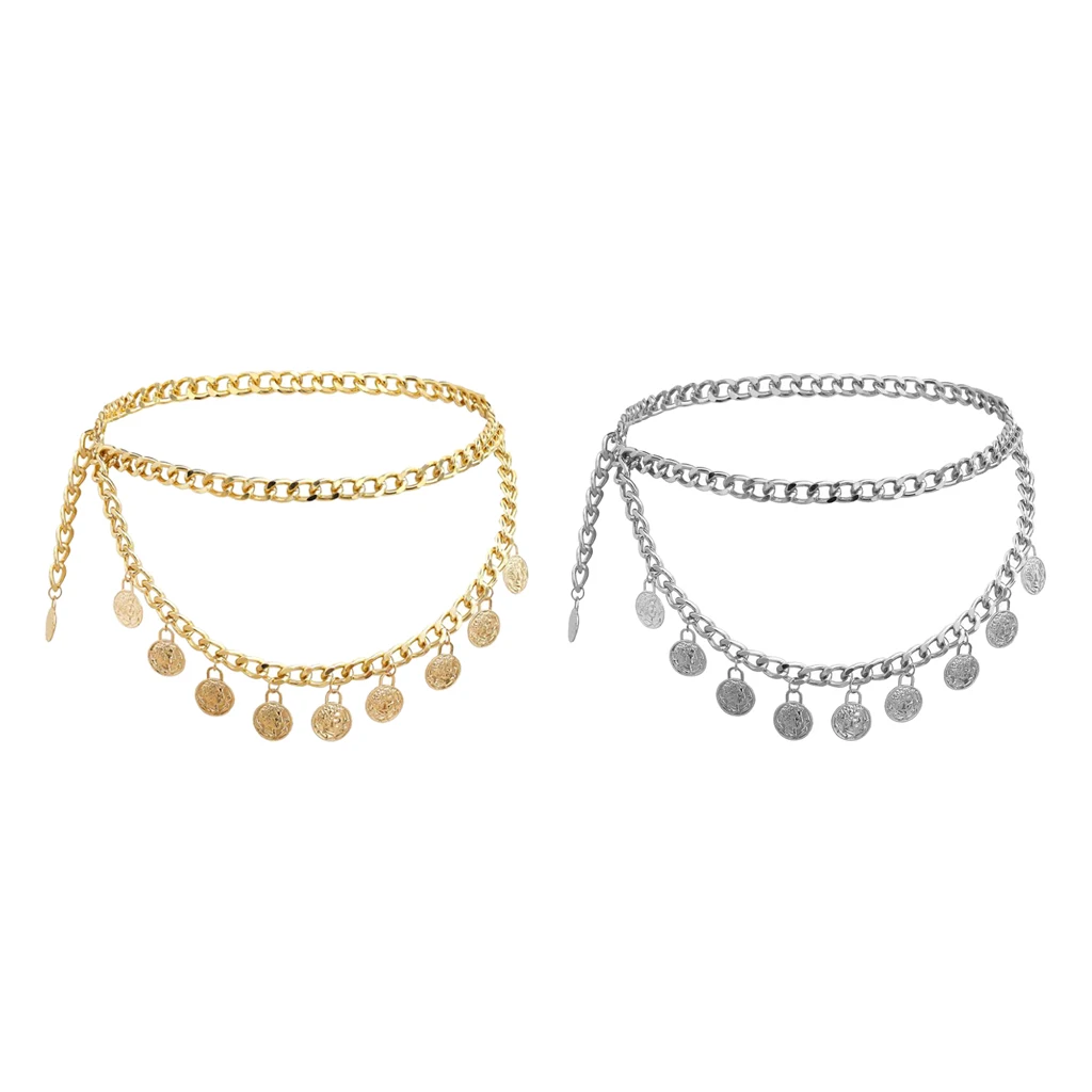 MagiDeal Elegant Lady Bohemian Coins Tassel Chain Wedding Gypsy Waist Belt Body Chain Jewelry