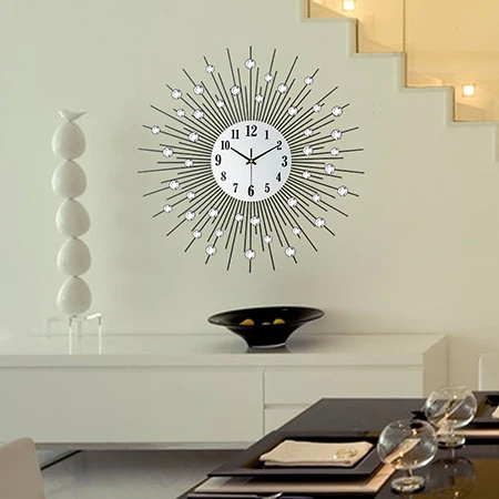 Часы настенные часы Современные бриллиантовые металлические настенные часы quieten модные короткие модные персональные