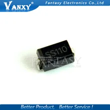 100 шт. SS110 SR1100 SMD диод с барьером Шоттки выпрямитель SMA диод 1A 100V