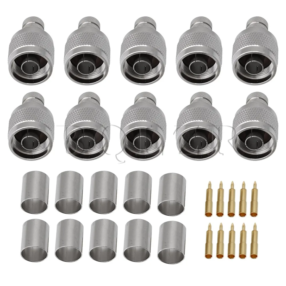 Кабель BQLZR 10x N Male RG8 RG213 RG165 LMR400 7D FB прямой разъем РЧ коаксиального