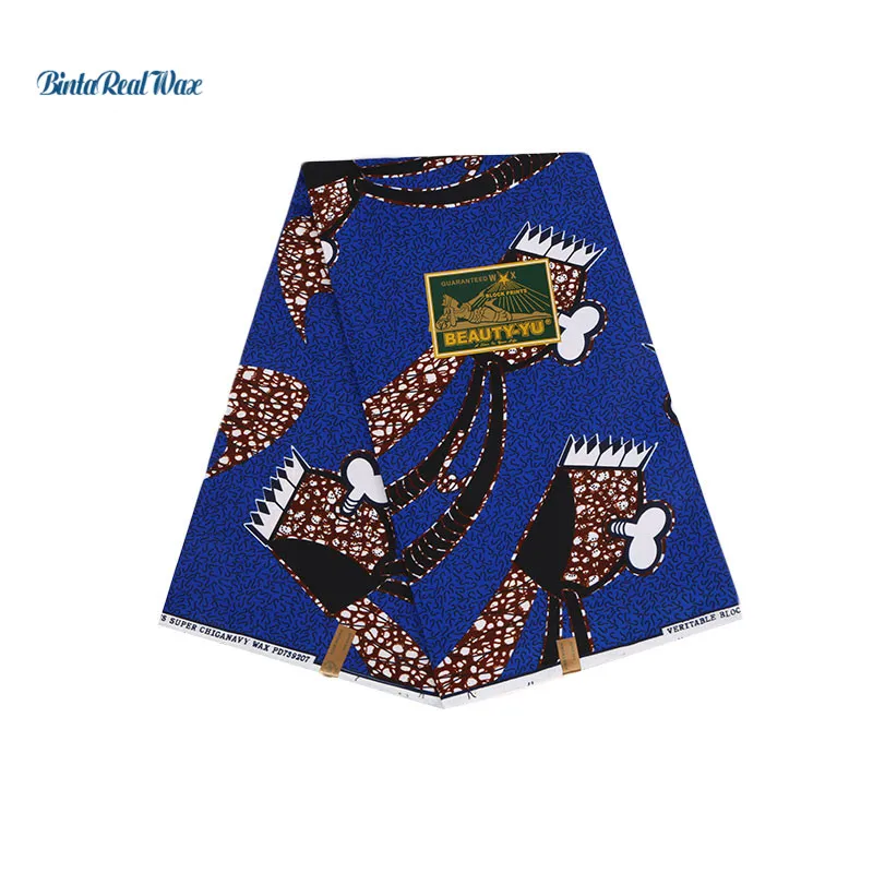 

Ankara Wax Prints Fabric 100% Polyester 2019 Hollandais Wax High Quality 6 yards African Fabric for Party Dress PL782