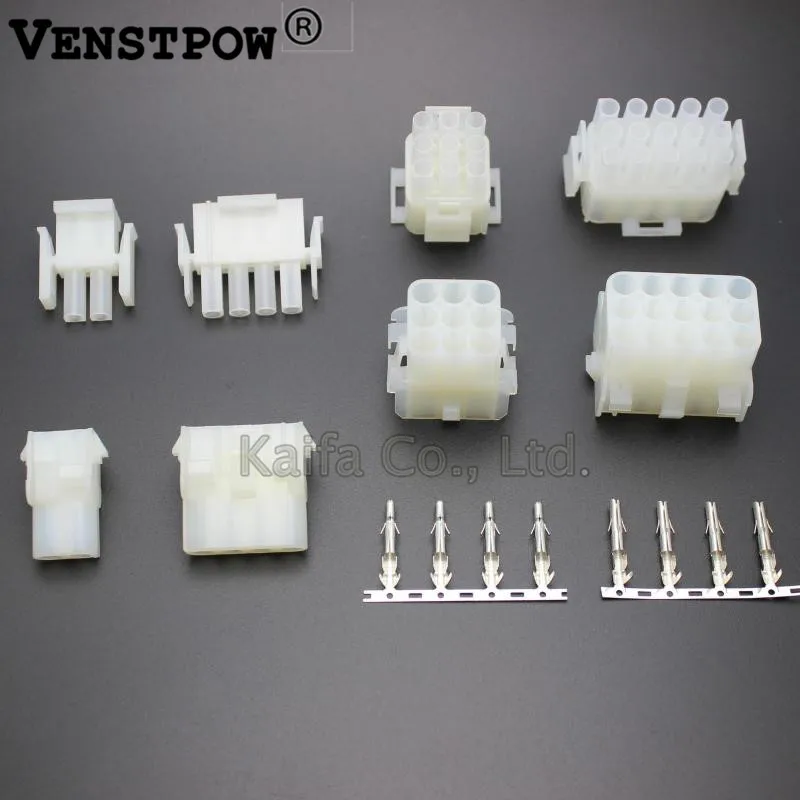 

10 sets kit 2/3/4/5/6/9/12/15P way Electrical Wire Connector Plug 63080 6.3mm pitch kit (Housing+Terminal) (42021 42022) for car