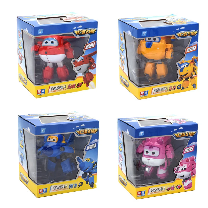 

4pcs/set 15cm Super Wings Deformation Airplane Robot Action Figures Super Wings Transformation Jet toys for children gift