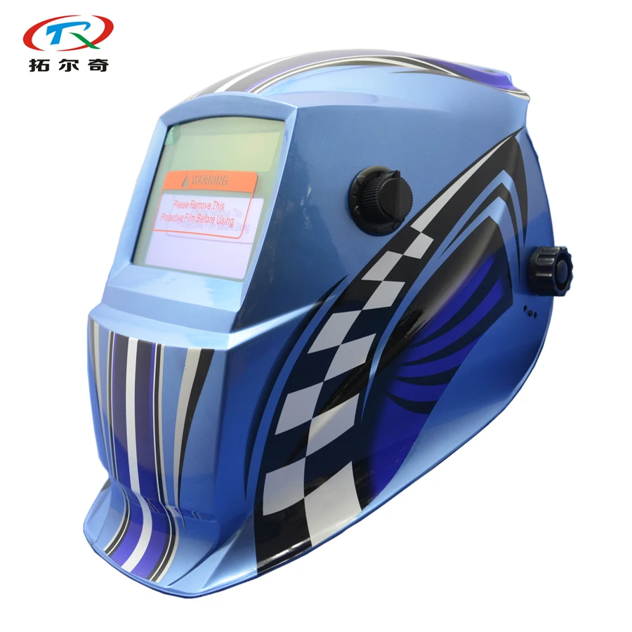 Синий шлем заварки Маска авто затемнение внутренняя Батарея и солнечная Сварочная маска mig сварочный аппарат для дуговой сварки автоматическая машина GD05(2233DE