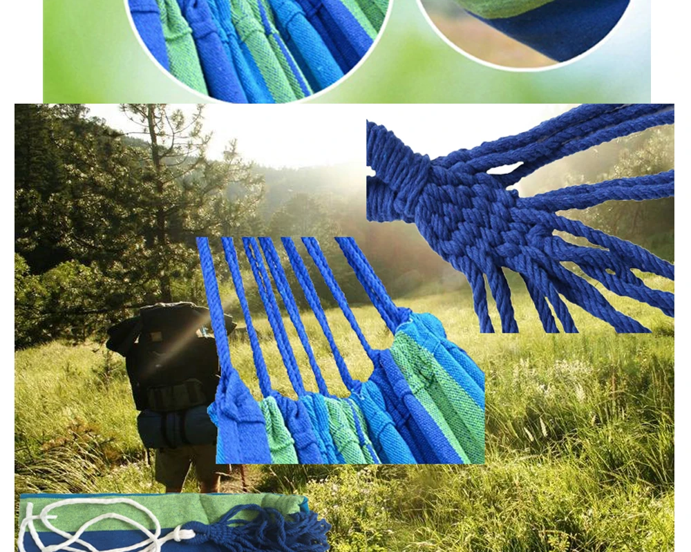 Leewince Big-Size Hammock Portable Camping Garden Beach Travel Hammock Outdoor Ultralight Colorful Cotton Polyester Swing Bed