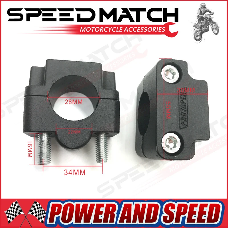 Aluminum Motorcycle Dirt Bike Handle Bar Mount Fat Bar Adapter