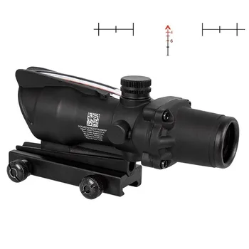 4X32 Hunting Riflescope - Real Fiber Optics Green Red Dot Illuminated Etched Reticle - Tactical Optical Sight 4