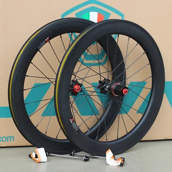 

SILVEROCK Carbon Fiber 20" 451 406 Wheelsets 24H Rim Caliper Disc Brake for Folding Bike Minivelo Bike Wheels