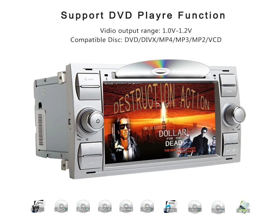 Clearance 2 Din Car Radio GPS Android 8.1 Car DVD Player For Ford Focus 2 Mondeo 4 C-Max S-Max Ford Fiesta Kuga Fusion Transit Galaxy IPS 17