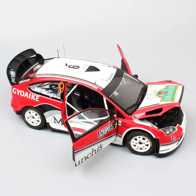 Малыш 1 18 Sunstar большой Ford RS WRC 2008 ралли Acropol Спортивные Гонки № 9 F. Villagra литье под давлением модель автомобиля масштаб игрушка в подарок