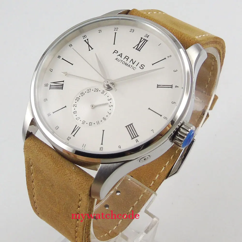 42mm Parnis off-white dial 24 Hours sea-gull Automatic Movement Mens Watch 42mm Parnis off-white dial 24 Hours sea-gull Automatic Movement Mens Watch