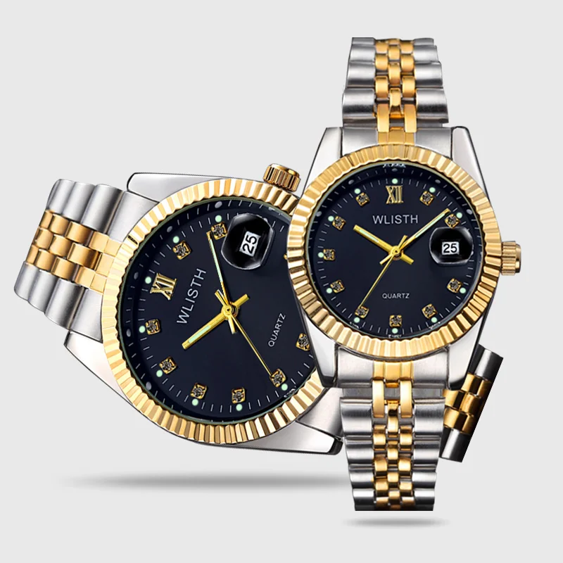 Relógio dos Homens para Mulheres Marca de Luxo em Ouro Relógios dos Homens Wlisth Casal Assistir Rosa Relógio Masculino Reloj Hombre Mujer Top