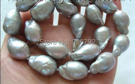 

YH@CS >>GENUINE HUGE 26mm gary southsea Reborn Keshi Pearl Necklace