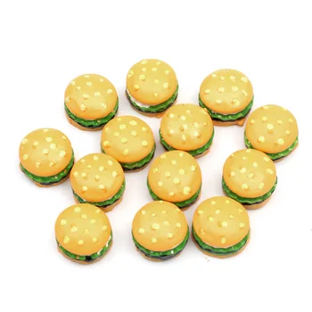 

LF 20Pcs 12x12mm Mini Hamburger Resin Cabochon Flatback Decoration Crafts Embellishments For Scrapbooking Diy Accessories