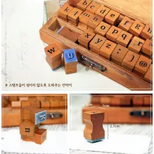 30pcs 레트로 알파벳 편지 대문자 소문자 나무 고무 스탬프 세트 scrapbooking에 대 한 공예 스탬프(China)