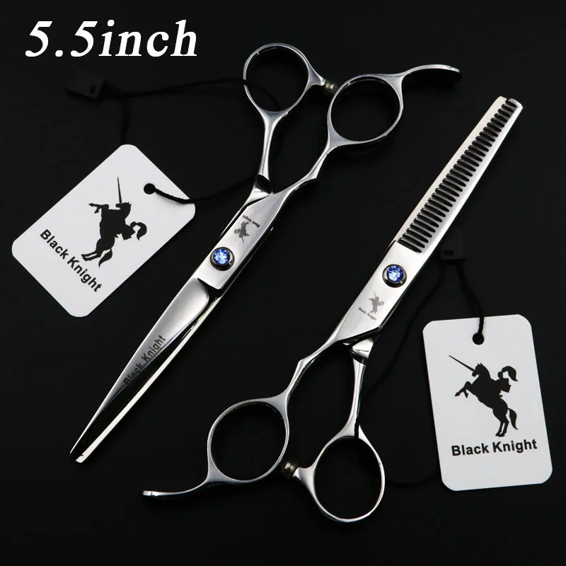 Черный рыцарь 5,5/6 дюймов профессиональные ножницы для волос, ножницы для левшей, парикмахерские наборы, ножницы, инструменты для парикмахерских - Цвет: 1 set