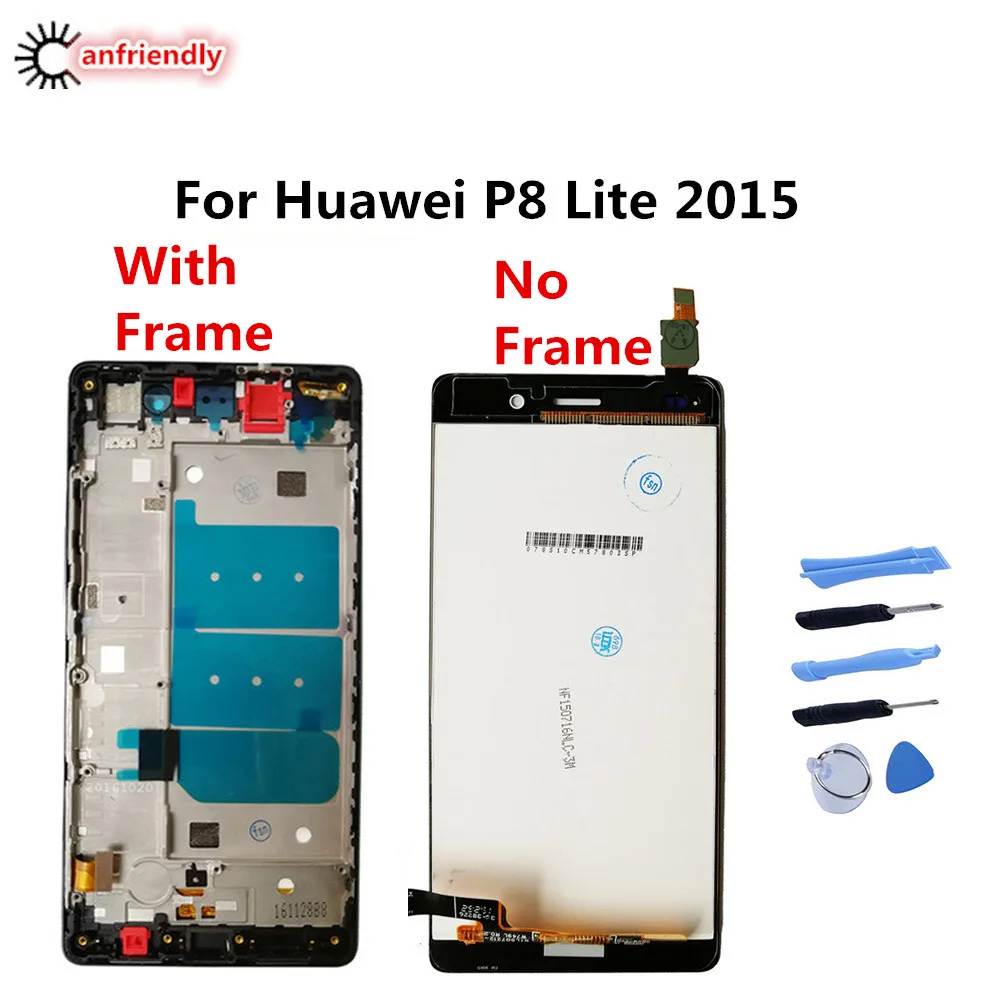 Скидка Для huawei P8 Lite 2015 ALE L01 L02 L21 L23 UL00 ЖК дисплей + сенсорный экран для телефона дигитайзер сборка Замена стеклянная панель font b lcd b font s