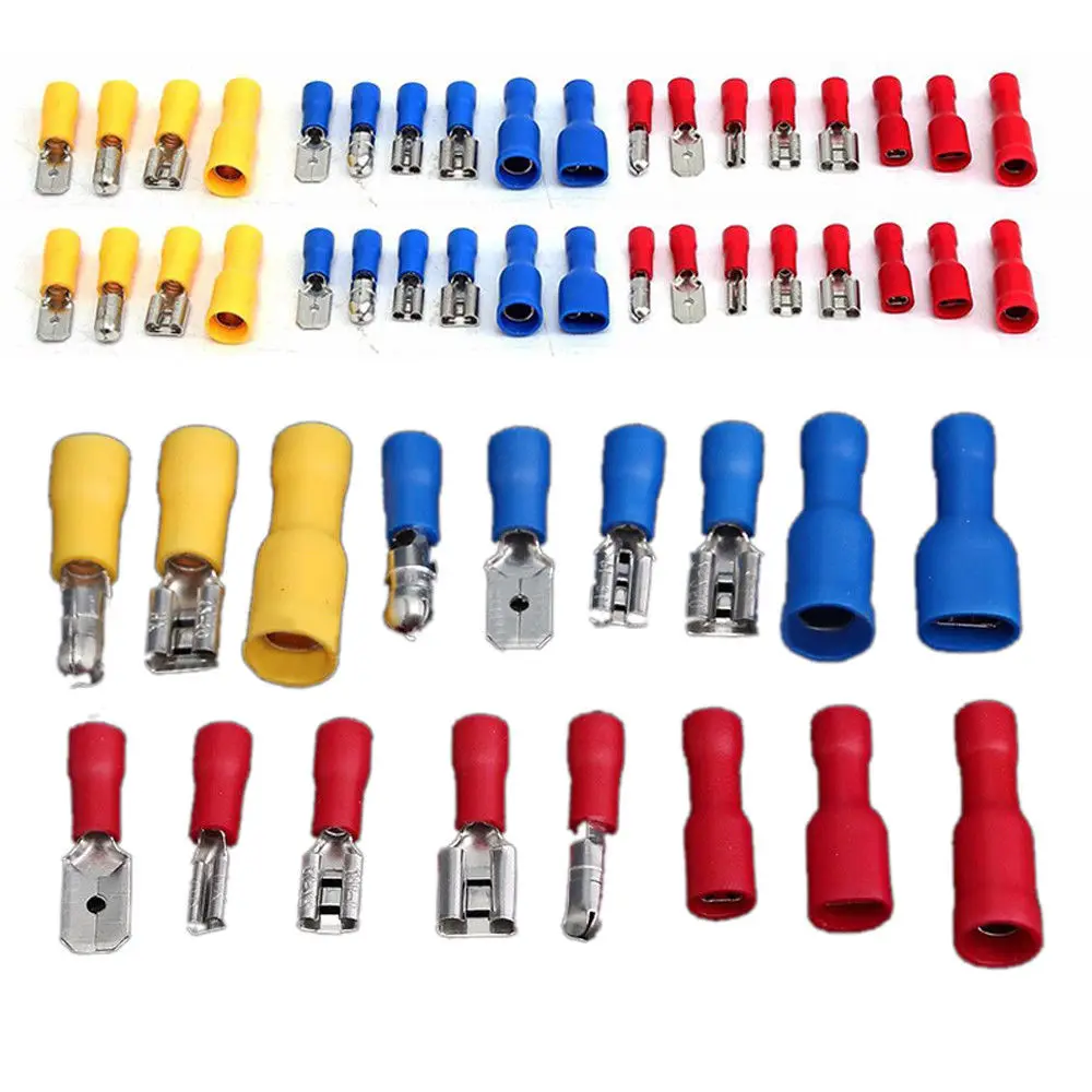 

Electrical Assorted Insulated Wire Cable Terminal Crimp Connector Spade Set Kit H99F