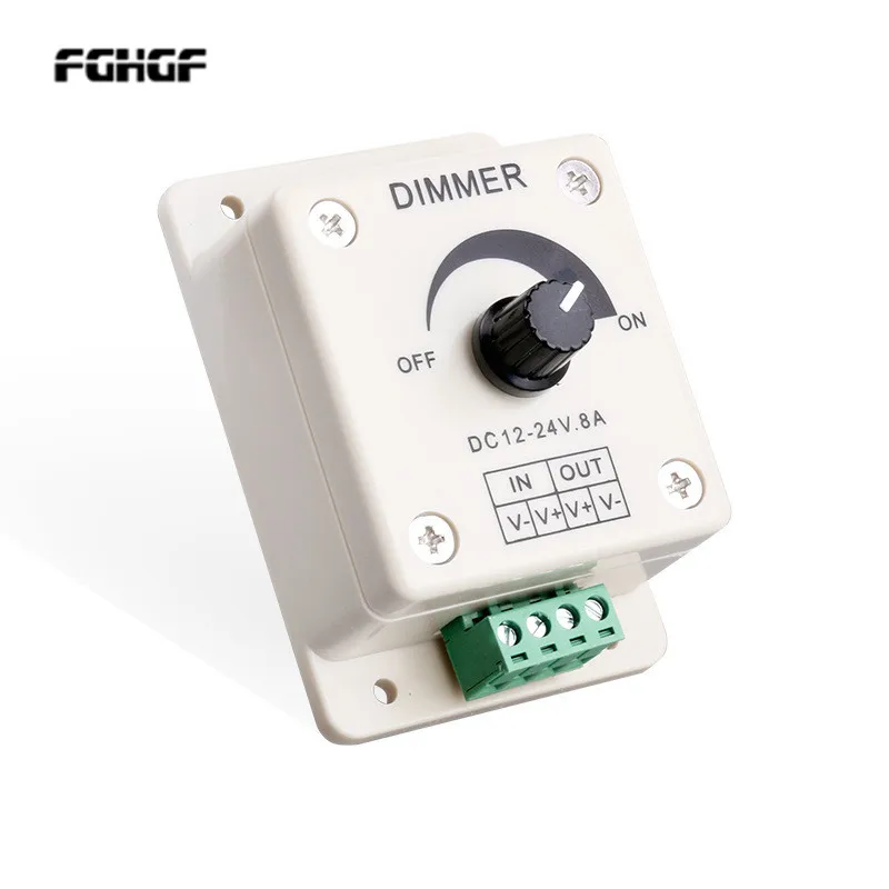 

LED Dimmer 12-24v 8A Adjustable Lamp Brightness Driver Single Strip Light Color Power Supply Controller Power Supply