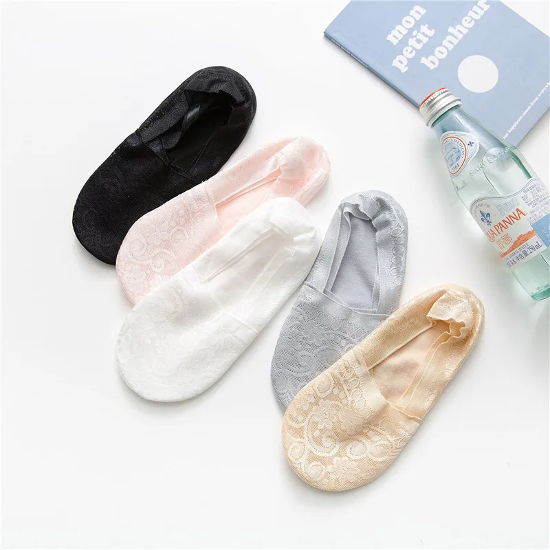 

Fashion Women Girls Summer Style Lace Flower Short Sock Antiskid Invisible Ankle Socks 2019 Gift for Women