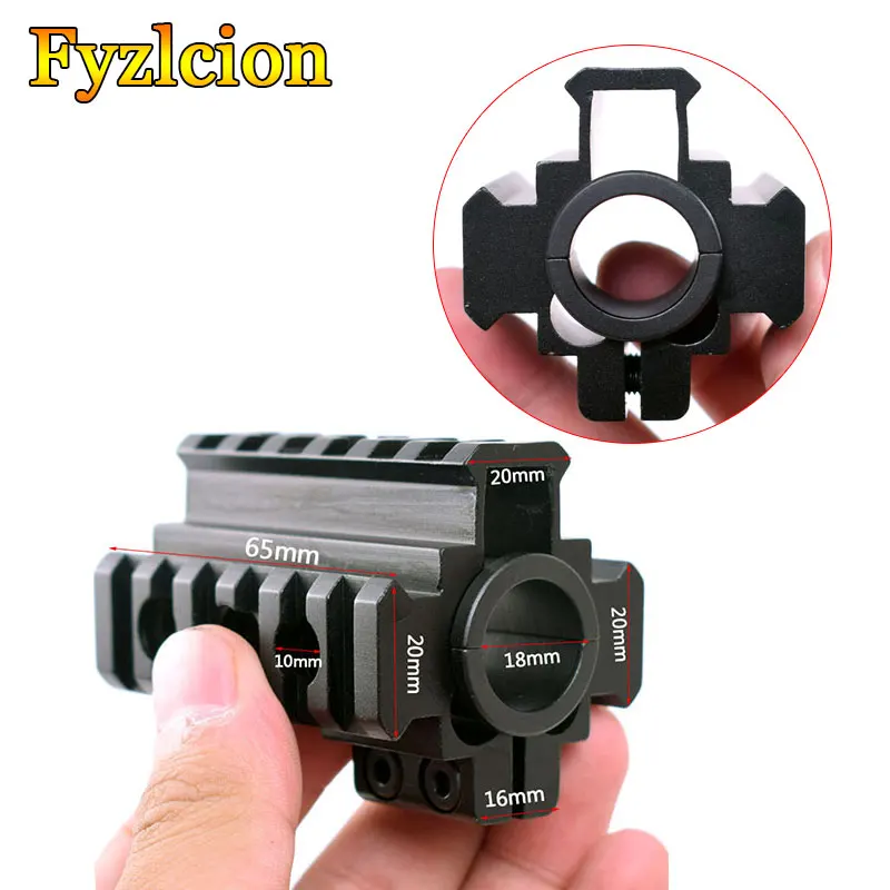 

Hunting Rifle Triple Side 20mm Rail Barrel Hand Guard Base Mount Picatinny Rail of 18.5mm Diameter for 12 Gauge Caliber