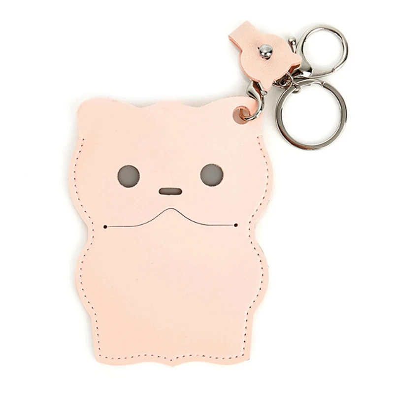 

Mini Women Pu Leather Card Holder Cute Kitten ID Key Card Holders Girl's Fringe Change Coin Purse Keychain Six Colors